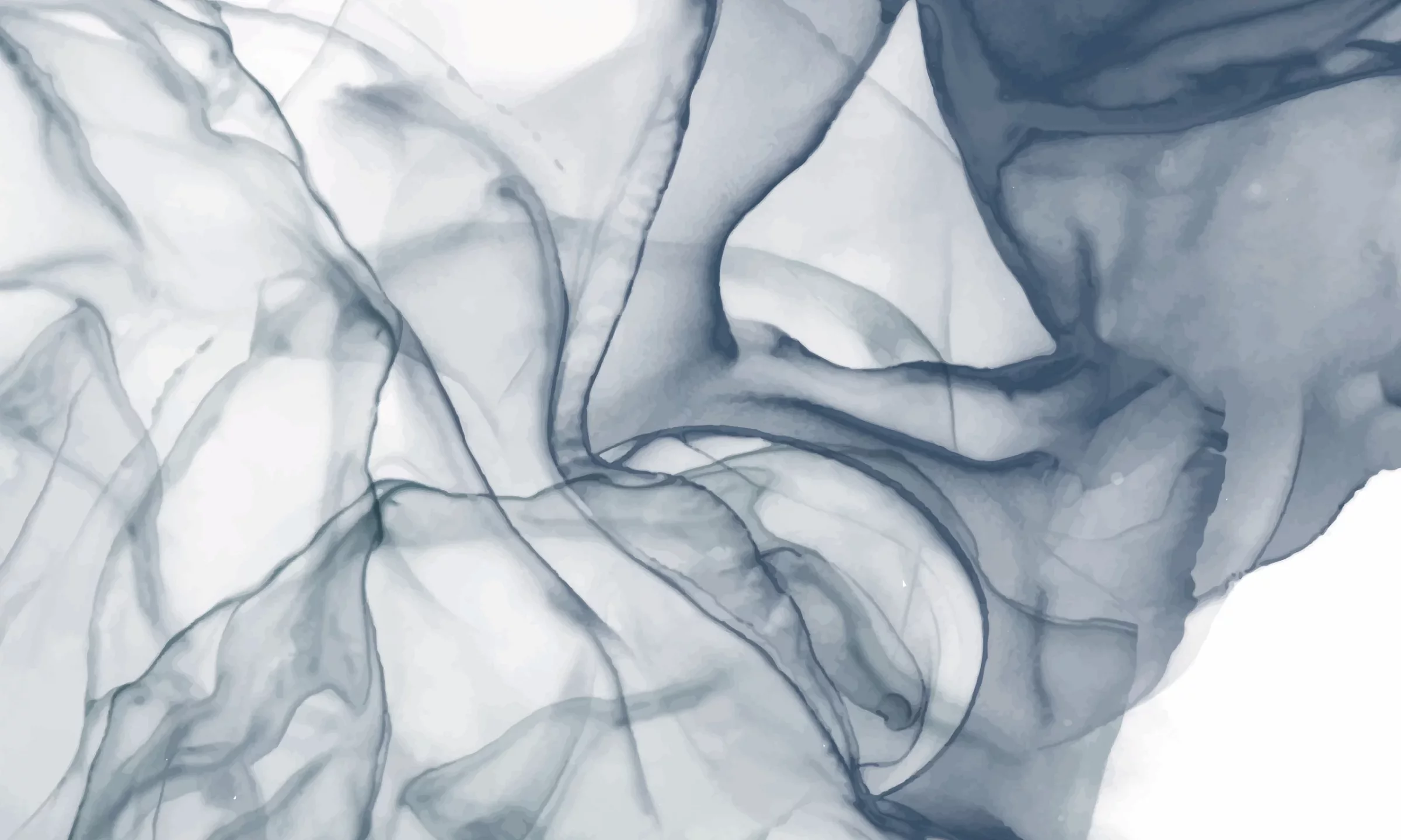 Wzór fototapety Aqua Flow – płynne, abstrakcyjne linie w bieli, błękicie i szarości