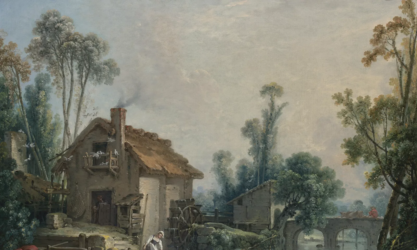 Fototapeta Pejzaż z młynem – François Boucher – aranżacja we wnętrzu 2