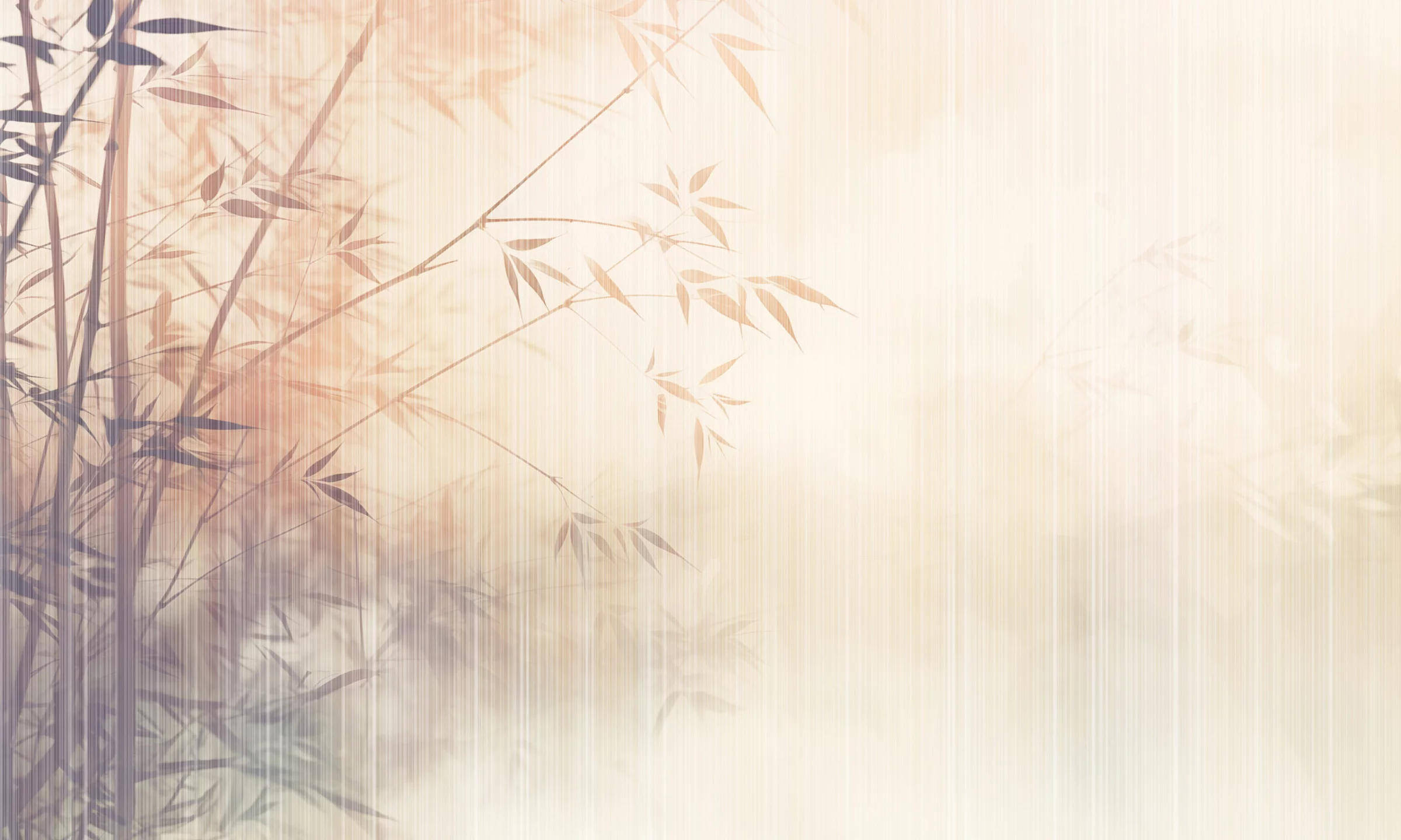 Wzór fototapety Sepia Bamboo – łodygi i liście bambusa w sepii